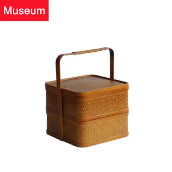 Japonijos Bambuko Audimo Priimti Krepšelis Dovanų Dėžutėje Iškylą Paaukoti Krepšelį Plokštė Užkandžių Dubuo Mėnulis Pyragas Dovanų Dėžutėje Kinų Stiliaus