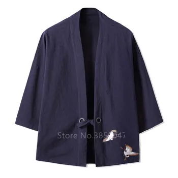 Japonijos Vyrų Švarkai Kimono Kostiumas Laisvas Klasikinis Samurajus Cosplay Streetwear Vintage Palaidinė Cardigan Haori Viršų Paltai Tradicinių