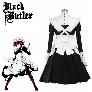 Japonų Anime Black Butler Tarnaitė Kuroshitsuji Mey, Nin, Kambarinės Kostiumas Moteris, Cosplay Kostiumai Dress + Prijuostė Halloween Party