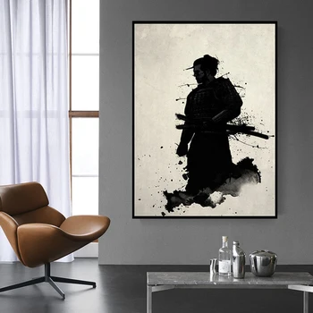 Japonų Samurajus Vaizdo Drobė, Aliejus, Tapyba Spausdinti Modernios Sienos Meno Nuotrauką Drobė HD Kambarį Apdaila