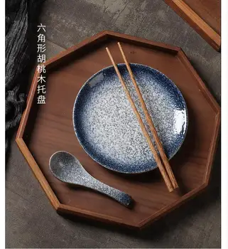 Japonų stalo medinis padėklas maisto dėklas kūrybos stačiakampio formos medinė arbatos dėklas namų virtuvėje saugojimo dėklas restoranas paslauga dėklas
