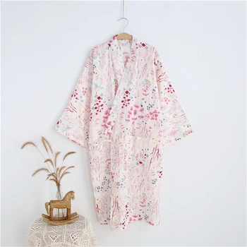 Japonų Stiliaus Mados Pižama Kimono Kostiumas Vyrams, Moterims Yukata Pižamą Cardigan Retro Gėlių Animacinių Filmų Medvilnės Harajuku Sleepwear