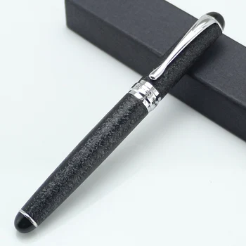 JINHAO 750 Pen Verslo ir Rašymo Reikmenys Juoda Nelygaus paviršiaus ir sidabro Braod Plunksnų Fontanas Pen Be Pen