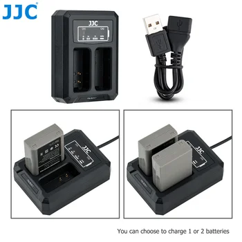 JJC USB Dual Baterijos Kroviklis Skirtas Olympus BLN-1 Olympus OM-D E-M1 OM-D E-M5 OM-D E-M5 Mark II Pen E-P5 Su ilgiklis