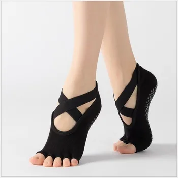 Jogos Kojinės Kvėpuojantis Dviračių Kojinės Anti Slip Besiūlių Moterims ir Ne Slydimo Toeless Pusė Kojų Kojinės Baleto Šokių