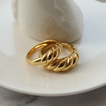 Joolim Aukštos klasės Aukso Apdaila Piršto Žiedai Moterims Tendencija Nerūdijančio Plieno Žiedai Didmeninė