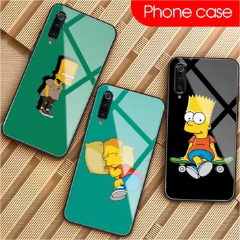 Juokinga Bart Simpson berniukai Telefoną Atveju Grūdintas Stiklas XiaoMi 8SE 6 8lite MIX2S 3 Pastaba Redmi Pastaba 7 5 4 Redmi 6A 5Plus 4X