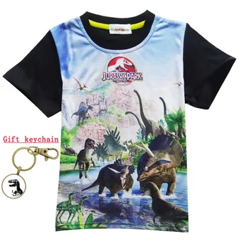 Juros periodo Pasaulyje dinozaurų marškinėlius Vaikai Viršūnes Tees Vaikų Marškinėliai Vasaros Paauglys Berniukai Dragon Marškinėliai berniukams metų Mergaitės Drabužius