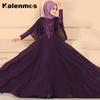 KALENMOS Plius Dydis Suknelė Moterims Šifono Musulmonų Abaja Islamo Ramadanas ilgomis Rankovėmis China Hijab Šalies Vestidos arabų Turkija Kaftan