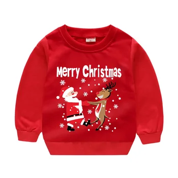 Kalėdos O-kaklo palaidinukė berniukų megztiniai mergaitėms sniego Santa Clauss palaidinukė Naujųjų Metų raudonas megztinis Kalėdų eglutė