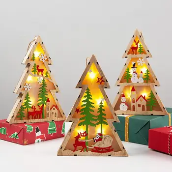 Kalėdų Eglutė Dekoras Mediniai Baterija Modeliavimas Ornamentu Kalėdų Medžio Apdaila Mados Naujųjų Metų Prekes