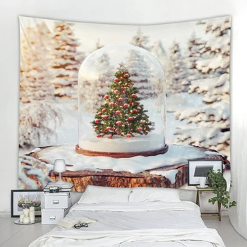 Kalėdų meno gobelenas sienos kabo Kalėdų eglutė gobeleno fono šeimos naujieji metai apdaila, įvairių dydžių
