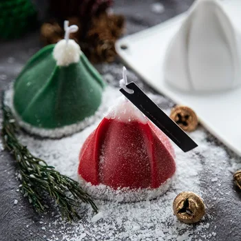 Kalėdų Skrybėlę Aromaterapija Vaško Žvakė Pelėsių Santa Bžūp Silikono Formų 3D Kvapnusis Muilas Žvakių Liejimo formos