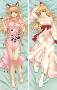 Kanokon anime Personažai seksuali mergina, chizuru minamoto & nozomu ezomori mesti pagalvę padengti kūno Užvalkalas