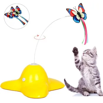 Karšto Bascolor Elektros Sukasi Drugelis Kačių Žaislai su Dviem Pakeitimo Mirksi, Drugeliai, Interaktyvus Žaislas Katėms