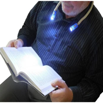 Karšto Lankstus Rankų LED Kaklo Šviesos Knyga Lempa Naktį Žibintuvėlis Kempingas Šviesos D6