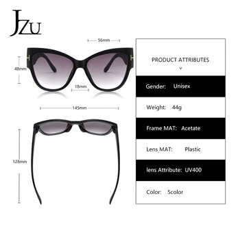 Katės akies moteriški akiniai nuo saulės, didelis rėmas gradientas, lauko prekės ženklo dizainerė mados akiniai nuo saulės seksualus retro T rėmo Tomas UV400 Akiniai nuo saulės