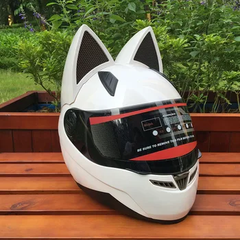 Kačių ausų motociklo šalmas, ketverių sezono anti-rūko šalmas NITRINOS
