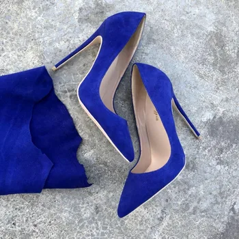 Keshangjia Nemokamas pristatymas nekilnojamojo pic royal blue matinis pažymėjo tne 120mm 10cm 8 cm aukšto kulno batai siurblių pardavimas dydis US4-us13