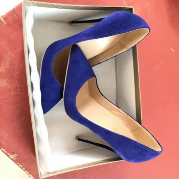 Keshangjia Nemokamas pristatymas nekilnojamojo pic royal blue matinis pažymėjo tne 120mm 10cm 8 cm aukšto kulno batai siurblių pardavimas dydis US4-us13