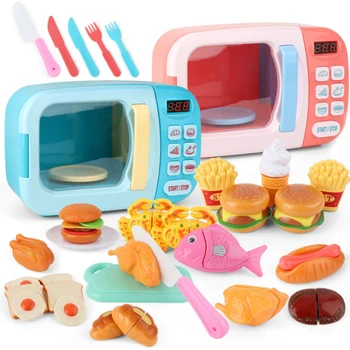 Kid ' s Virtuvė Žaislai Modeliavimas Mikrobangų Krosnelė Švietimo Žaislai, Mini Virtuvės Maisto Apsimesti Žaisti Pjovimo Vaidmenų Mergaičių Žaislai