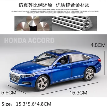 KIDAMI 1:32 Honda Accord Modelio Automobilių Diecast Metal Transporto priemonių Modeliavimas Traukti Atgal Lydinio Automobilių Žaislas Vaikams Berniukas Dovanų Kolekcija