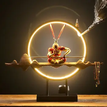 Kinų Dzeno Išdėstymas Kambarį Sun Wukong Moliuskui Smilkalų Degiklis Darbalaukio Apdailos Namų Reikmenys