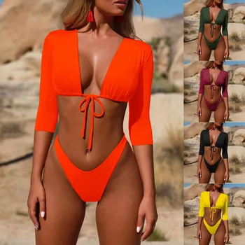 KLV Seksualus Bikini 2019 Moterų maudymosi kostiumėlį Paplūdimio Push up Dviejų dalių Maudymosi Kostiumas Bikini maudymosi Kostiumėliai Moterims Banthing Kostiumas Besimaudančių