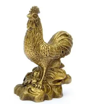 Kolekcionavimas Kinijos Žalvario Raižyti Gyvūnų Zodiako Vištienos Gaidys Išskirtinį Mažas Statula