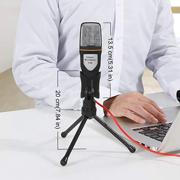 Kondensatoriaus Įrašymas Mikrofonas (3,5 mm Kištukas MIC Stalinis Trikojis Namų Stereo Laptope YouTube 