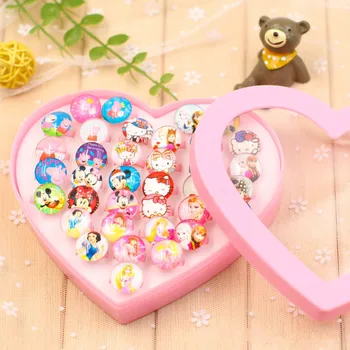 Korėjos Versija Vaikų Žiedas Mielas Animacinių filmų Meilės Dėžutė Dovanų Dėžutė Maža Mergaitė, Dovanų Dėžutėje Princesė Žiedas Papuošalai, Dovana, Žaislai Mergaitėms