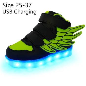 KRIATIV vaikai šviesą batai su sparno led šlepetės Led bateliai kūdikiams, vaikams boy&girl šviesos sportbačiai Žėrintis