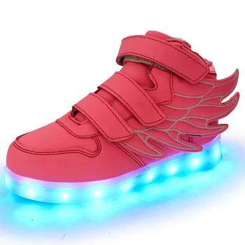 KRIATIV vaikai šviesą batai su sparno led šlepetės Led bateliai kūdikiams, vaikams boy&girl šviesos sportbačiai Žėrintis