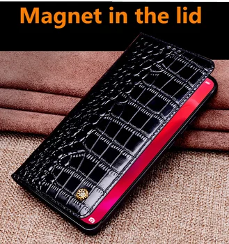 Krokodilas modelio natūralios odos nuolatinis flip case for iphone 11 Pro Max/ 