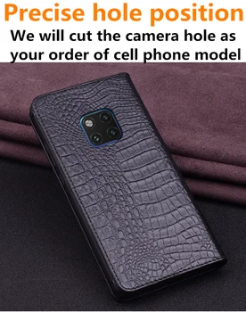 Krokodilas modelio natūralios odos nuolatinis flip case for iphone 11 Pro Max/ 
