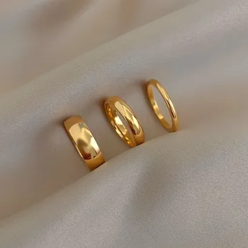 Kshmir2020 Trijų dalių kostiumą nerūdijančio plieno žiedai Aptakus moterų mados žiedai poroms kartus žiedo uodega žiedas