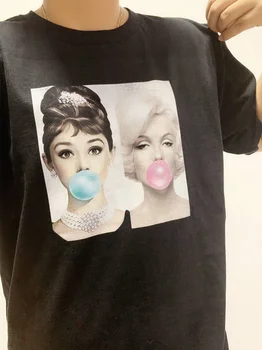 Kuakuayu HJN Garsaus Grožio kramtomosios Gumos Unisex Moterų Tumblr Mados Mielas Juokingas T-Shirt Grunge Estetinės Atspausdinta Tee