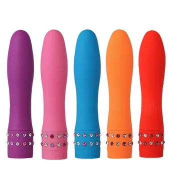 Kulka Vibratorius, Vibratoriai moterims, sekso žaislai, Masturbacija AV Stick clitorus Stimuliatorius spalvinga kristalų inlay G Spot Vibratorius