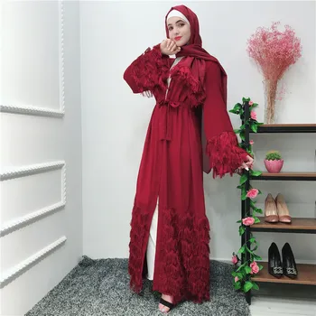 Kutas Abaja Kimono Dubajus Turkijos Musulmonų Mados Suknelė Kaftan Abayas Moterų Megztinis Caftan Islamas Drabužių Ramadanas Skraiste Femme