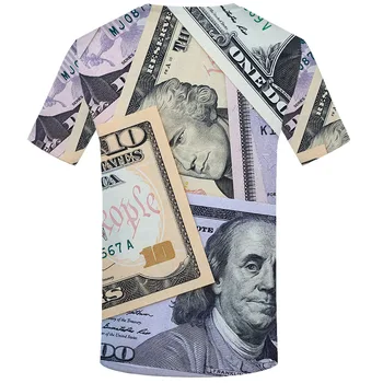 KYKU Prekės Doleris T-marškinėliai Vyrams, Jungtinės amerikos valstijos Tshirts Atsitiktinis Pinigų Anime Drabužius, Vintage Marškinėlius Spausdinti Juokingi Marškinėliai Spausdinti