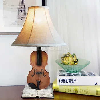 Kūrybinė Asmenybė Smuikas Stalo Lempa Miegamasis, Modernus Minimalistinio Mergina Vaikų staliukas Lempa, Šiltas, Romantiškas Mados Lempos