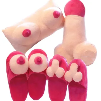 Kūrybos Pliušas Pagalvės Big Boobs Krūties Žaislas Penis Penis Pagalvę Pora Juokinga Dovana Erotika Pagalvę Namų Šlepetės Valentino Dienos Dovanų