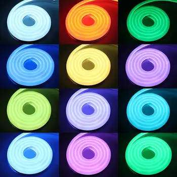 Labai gražus APP ir nuotolinio valdymo neon juosta minkštas neoninės šviesos RGB LED juostos 220V 220 V vandeniui LED juostele