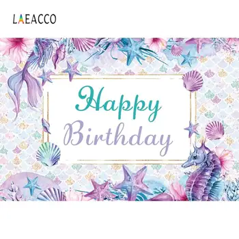 Laeacco su gimtadieniu Watercolour fone povandeninio pasaulio Šventė Fotografijos Pritaikoma Fonas Foto Studija