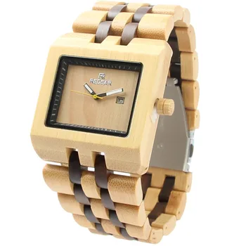 Laikrodžiai vyrams, kvarciniai laikrodžiai vyriški žiūrėti prabangos prekės ženklo bambuko laikrodis Ebony kvepalų Upscale mediniai ponios žiūrėti moterų 2021