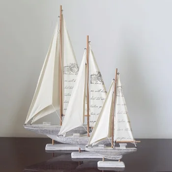 Laivas Amatų Medinis Burlaivis Modelį, Namo Baldų, Medienos Dekoratyviniai Papuošalai Viduržemio Jūros Retro Gimtadienio Dovana