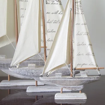 Laivas Amatų Medinis Burlaivis Modelį, Namo Baldų, Medienos Dekoratyviniai Papuošalai Viduržemio Jūros Retro Gimtadienio Dovana
