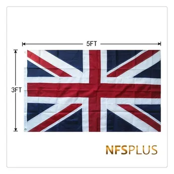 Lauko didžiosios Britanijos Vėliava UK Jungtinė Karalystė Sąjungos Jack 90x150cm Vandeniui Nailono Prisiūta Namų dekoro Nacionalines Vėliavas ir Plakatus