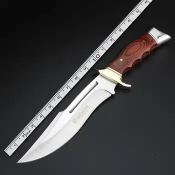 Lauko peilis medinė rankena titano lydinio trumpas peilis laukinės medžioklės išgyvenimo peilis kempingas daugiafunkcinis tiesus peilis