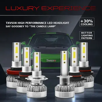 LED Automobilių Žibintai H1 H4 H7 9005/HB3 9006/HB4 9012 6000K 55W 12V 20000LM Automobilių Žibintai Energiją